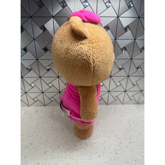 GUND 15” Line Friends Brown Bear Plush Pink Bow & Dress Stuffed Animal - Picture 2 of 10